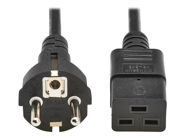 Eaton Tripp Lite Series - Power cable - power CEE 7/7 (M) to IEC 60320 C19 - AC 250 V - 16 A - 2.5 m - black - Europe - for P/N: PDUNV