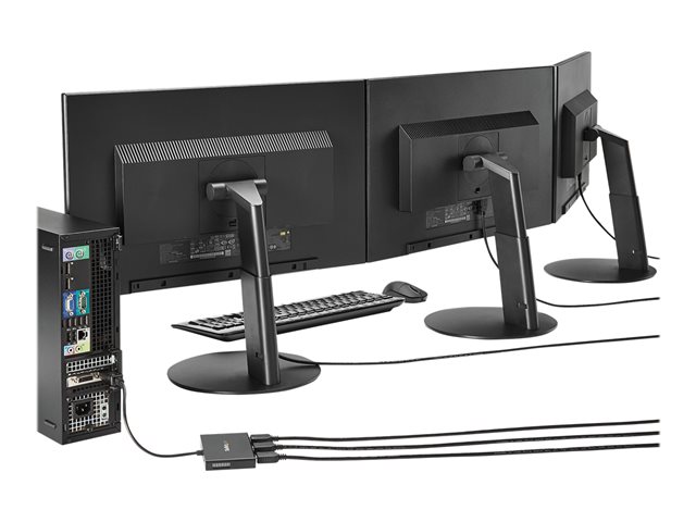 StarTech.com 3 Port Mini DisplayPort MST Hub - 4K 30Hz - Mini DP to HDMI Video Splitter for Multiple Monitors - mDP to HDMI (MSTMDP123HD) - Video/audio splitter - 3 x HDMI - desktop - AC 100/240 V
