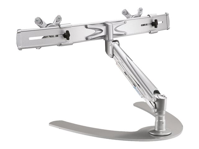 Neomounts FPMA-D940DD - Stand - full-motion - for 2 LCD displays - silver - screen size: 10\"-24\" - desktop stand, desk-mountable