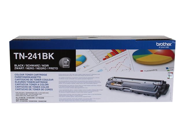 Brother TN241BK - Black - original - toner cartridge - for Brother DCP-9015, DCP-9020, HL-3140, HL-3150, HL-3170, MFC-9140, MFC-9330, MFC-9340