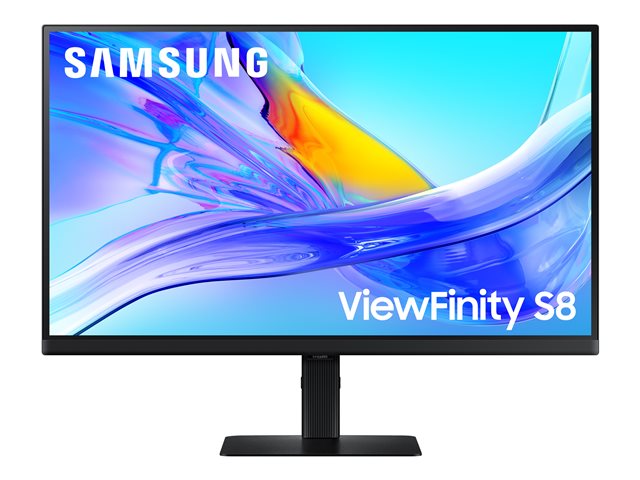 Samsung ViewFinity S8 S27D800UAU - S80UD Series - LED monitor - USB - 27\" - 3840 x 2160 UHD @ 60 Hz - IPS - 350 cd/m² - 1000:1 - HDR10 - 5 ms - HDMI, DisplayPort, USB-C - black
