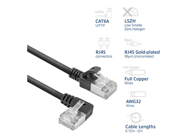 CAT6A U/FTP SLM L-ANG BK 5.00M. 1 stk