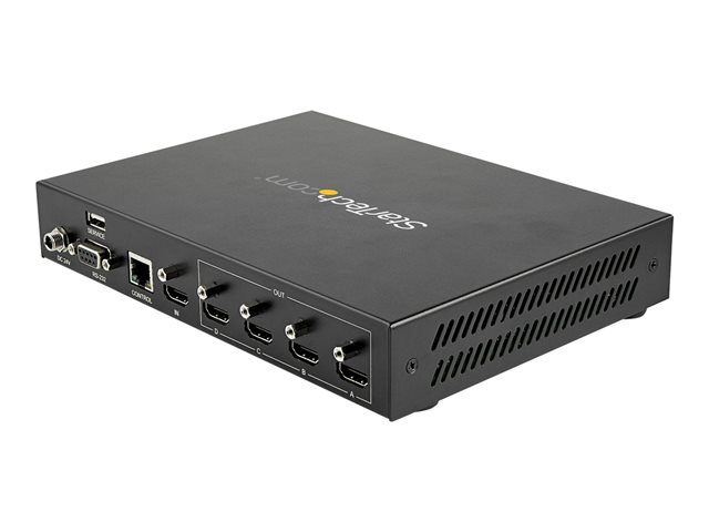 StarTech.com 2x2 HDMI Video Wall Controller, 4K 60Hz HDMI 2.0 Video Input to 4x 1080p Output, Video Wall Processor for Multi Screen Display, Video Wall Splitter, RS232/Ethernet Control - Remote configuration (ST124HDVW) - Video/audio splitter - 4 x HDMI - desktop