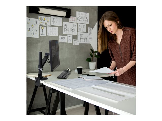 Ergotron NX - Mounting kit (articulating arm, arm assembly, attachment hardware, base, pole, pivot) - for Monitor - matte black - screen size: up to 34\" - desk-mountable