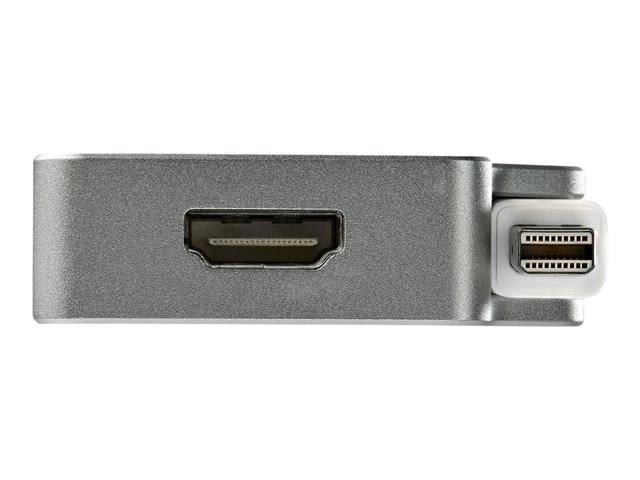 StarTech.com Aluminum Travel A/V Adapter: 3-in-1 Mini DisplayPort to VGA, DVI or HDMI - mDP Adapter - 4K (MDPVGDVHD4K) - Video converter - DisplayPort - DVI, HDMI, VGA