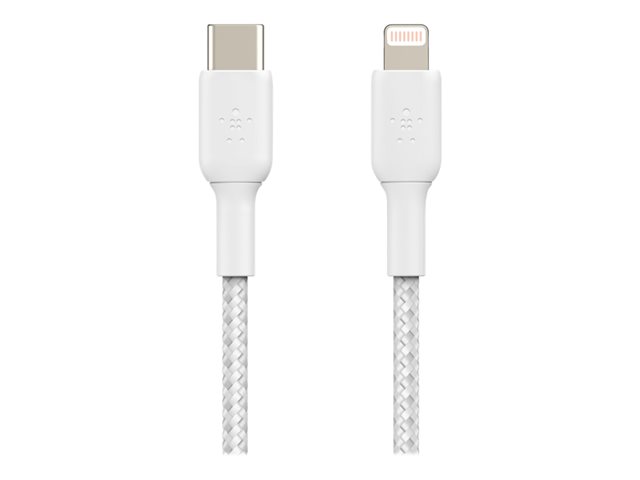 Belkin BoostCharge - Lightning cable - 24 pin USB-C male to Lightning male - 1 m - white - USB Power Delivery (18W)