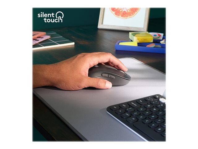 Logitech Signature M650 L LEFT - Mouse - large size - left-handed - optical - 5 buttons - wireless - 2.4 GHz, Bluetooth - Logitech Logi Bolt USB receiver - graphite