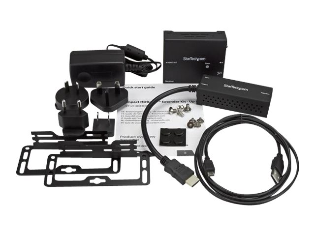 StarTech.com HDBaseT Extender Kit with Compact Transmitter - HDMI over CAT5 - HDMI over HDBaseT - Up to 4K (ST121HDBTDK) - Video/audio extender - transmitter - over CAT 5 - 19 pin HDMI Type A / RJ-45 - up to 70 m - for P/N: SVA12M2NEUA, SVA12M5NA