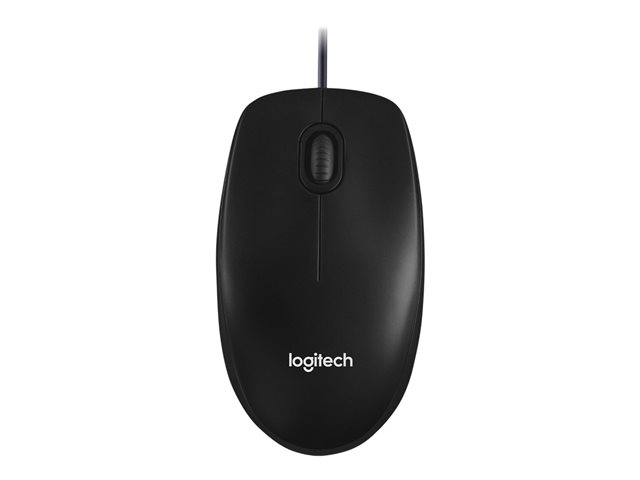 Logitech M100 - Mouse - right and left-handed - optical - 3 buttons - wired - USB - black