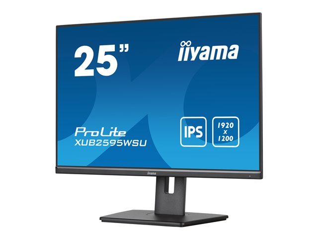 iiyama ProLite XUB2595WSU-B5 - LED monitor - 25\" - 1920 x 1200 WUXGA - IPS - 300 cd/m² - 1000:1 - 4 ms - HDMI, VGA, DisplayPort - speakers - black, matte