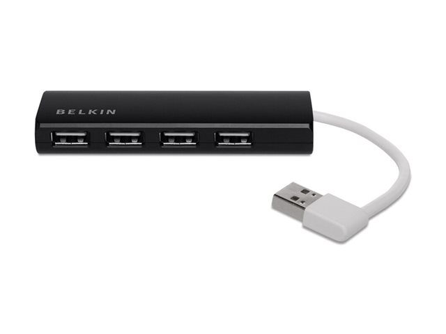 Belkin Ultra-Slim Travel - Hub - 4 x USB 2.0 - desktop