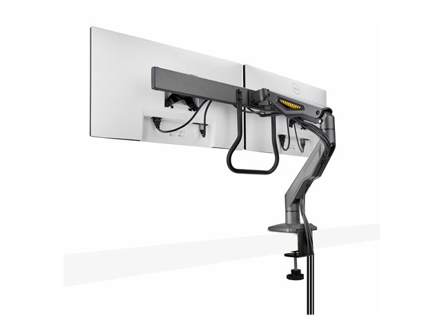 StarTech.com Desk Mount Dual Monitor Arm w/ Crossbar, Up To 27\" Displays - Mounting kit - articulating, mechanical spring - for 2 LCD displays - steel, plastic - black - screen size: 17\"-27\" - desk-mountable - TAA Compliant