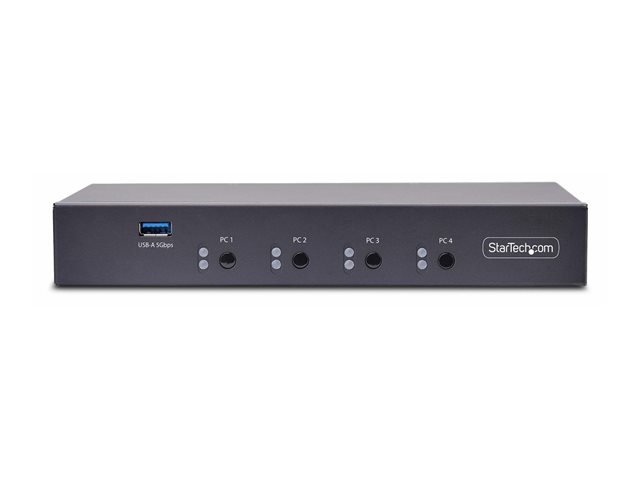 StarTech.com 4-Port KM Switch with Mouse Roaming, USB Switch for Keyboard/Mouse, 3.5mm and USB Audio, Peripheral Sharing for 4 Computers, USB 3.0 Switcher, TAA Compliant - Hotkey/Pushbutton Switching (P4A20132-KM-SWITCH) - Keyboard/mouse switch - 1 l