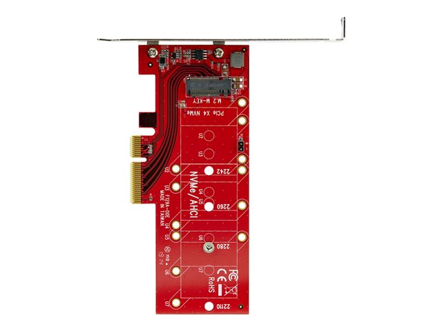 StarTech.com M2 PCIe SSD Adapter - x4 PCIe 3.0 NVMe / AHCI / NGFF / M-Key - Low Profile and Full Profile - SSD PCIe M.2 Adapter (PEX4M2E1) - Interface adapter - M.2 - Expansion Slot to M.2 - M.2 Card - PCIe x4 - red - for P/N: BNDTB10GI, BNDTB210GSFP, BNDTB310GNDP, BNDTB410GSFP, BNDTB4M2E1, BNDTBUSB3142