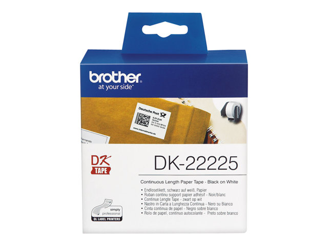 Brother DK-22225 - Paper - black on white - Roll (3.8 cm x 30.5 m) 1 roll(s) continuous labels - for Brother QL-1050, QL-1060, QL-500, QL-550, QL-560, QL-570, QL-580, QL-700