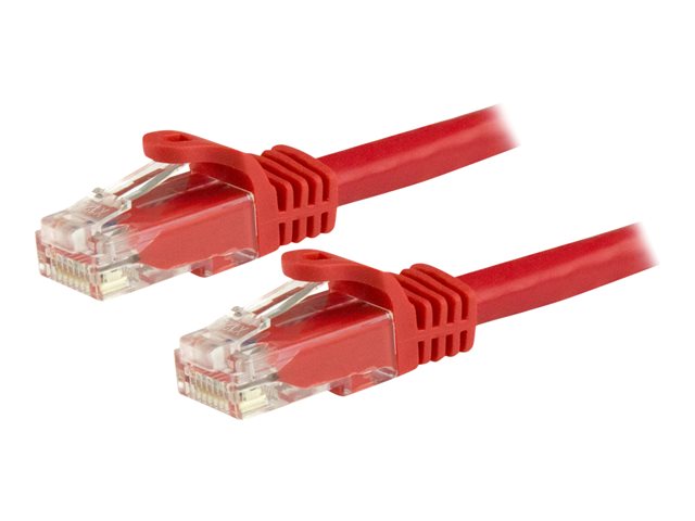 StarTech.com 3m CAT6 Ethernet Cable, 10 Gigabit Snagless RJ45 650MHz 100W PoE Patch Cord, CAT 6 10GbE UTP Network Cable w/Strain Relief, Red, Fluke Tested/Wiring is UL Certified/TIA - Category 6 - 24AWG (N6PATC3MRD) - Patch cable - RJ-45 (M) to RJ-45 (M) - 3 m - UTP - CAT 6 - molded, snagless - red