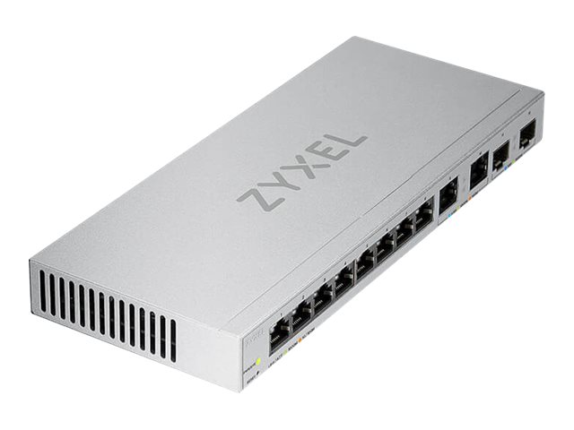 Zyxel XGS1210-12 - Switch - Managed - 8 x 10/100/1000 + 2 x 100/1000/2.5G + 2 x 1 Gigabit / 10 Gigabit SFP+ (uplink) - desktop, wall-mountable