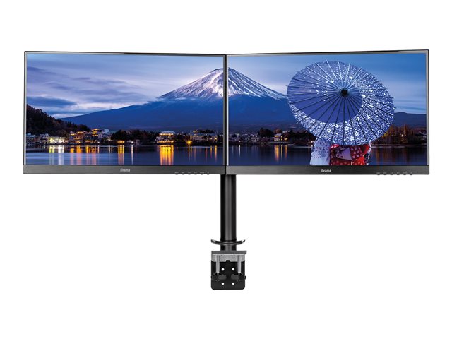 Iiyama DS1002C-B1 - Mounting kit - adjustable arm - for 2 monitors - black - screen size: 10\"-30\" - desk-mountable - for ProLite E2783QSU-B1, XU2495WSU-B1, XUB2495WSU-B1