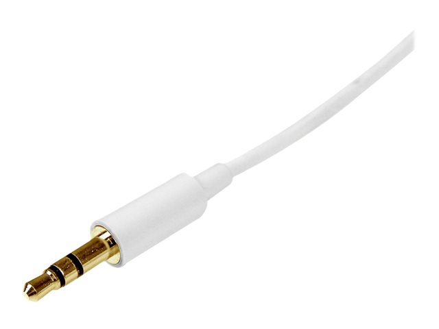 StarTech.com 2m White Slim 3.5mm Stereo Audio Cable - 3.5mm Audio Aux Stereo - Male to Male Headphone Cable - 2x 3.5mm Mini Jack (M) White (MU2MMMSWH) - Audio cable - mini-phone stereo 3.5 mm male to mini-phone stereo 3.5 mm male - 2 m - white
