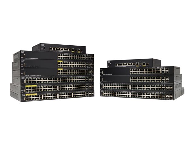 Cisco Small Business SG350-28SFP - Switch - L3 - Managed - 24 x SFP + 2 x combo Gigabit Ethernet/Gigabit SFP - rack-mountable - refurbished