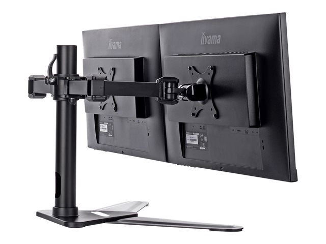 Iiyama DS1002D-B1 - Stand - adjustable arm - for 2 monitors - black - screen size: 10\"-30\" - desktop stand - for ProLite E2783QSU-B1, XU2495WSU-B1, XUB2495WSU-B1
