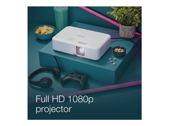 Epson CO-FH02 - 3LCD projector - portable - 3000 lumens (white) - 3000 lumens (colour) - Full HD (1920 x 1080) - 16:9 - 1080p - black / white - Android TV
