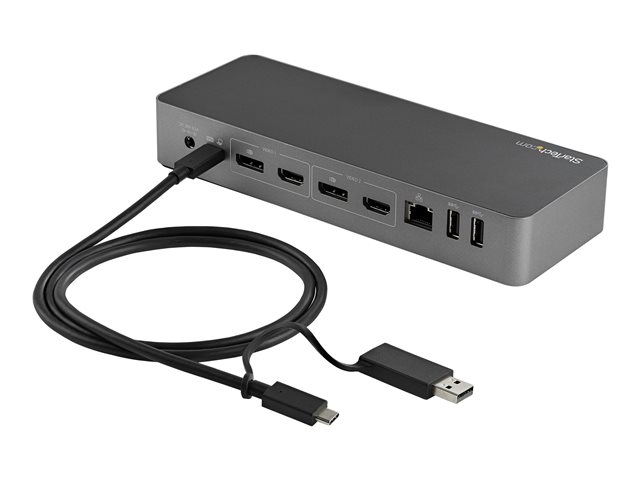 StarTech.com 3ft (1m) USB C Cable w/ USB-A Adapter Dongle, Hybrid 2-in-1 USB C Cable w/ USB-A | USB-C to USB-C (10Gbps/100W PD), USB-A to USB-C (5Gbps), USB-A Host to USB-C DisplayLink Dock - Ideal for Hybrid Dock (USBCCADP) - USB cable - 24 pin USB-C (M) to 24 pin USB-C (M) - 1 m - USB Power Delivery (100W) - for P/N: DKM30CHDPD, DKM30CHDPDUE