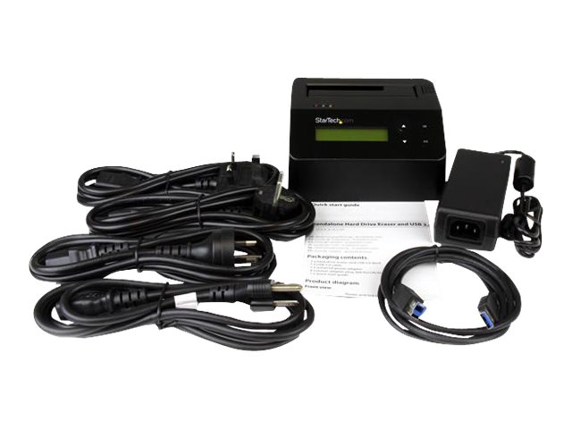 StarTech.com USB 3.0 Hard Drive Eraser Dock for 2.5\" & 3.5\" SATA/ IDE SSD HDD + mSATA & M.2 - Standalone Secure Erase Wiper & Sanitizer (SDOCK1EU3P) - Hard drive eraser - black - for P/N: SVA12M5NA