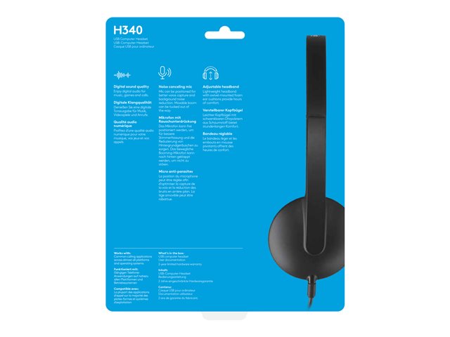 Logitech USB Headset H340 - Headset - on-ear - wired