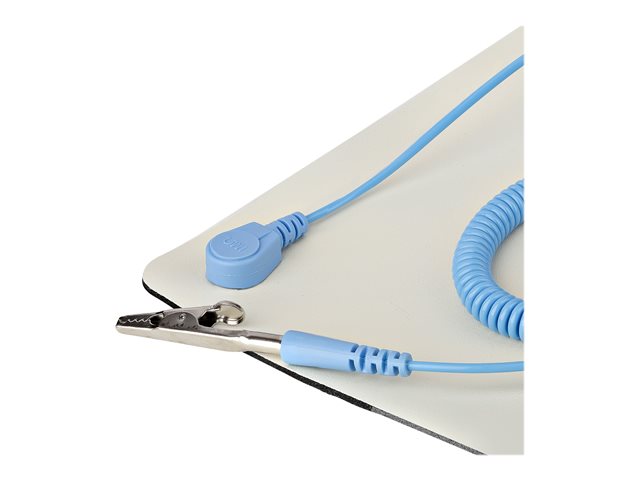 StarTech.com 11x18in Anti Static Mat, ESD Mat for Electronics Repair, Anti Static Desk Mat w/Detachable Grounding Wire, ANSI/ESD S 4.1 Compliant, Flexible Thermoplastic Work Mat/Pad - Suitable for Tables (SM-ANTI-STATIC-MAT) - Anti-static mat - detac