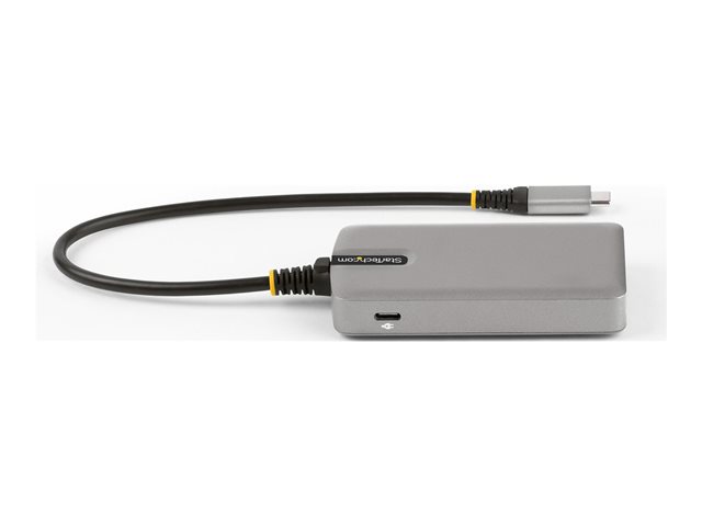StarTech.com 4-Port USB-C Hub with USB-C DP Alt Mode Video Output 4K 60Hz, 3x USB-A, 1x USB-C, 100W Power Delivery Pass-Through, USB 3.2 Gen 2 (10Gbps), Portable USB Type-C to USB Type-A/C - 1ft (30cm) Host Cable (HB31C3A1CDPPD3) - Hub - 1 x USB-C +