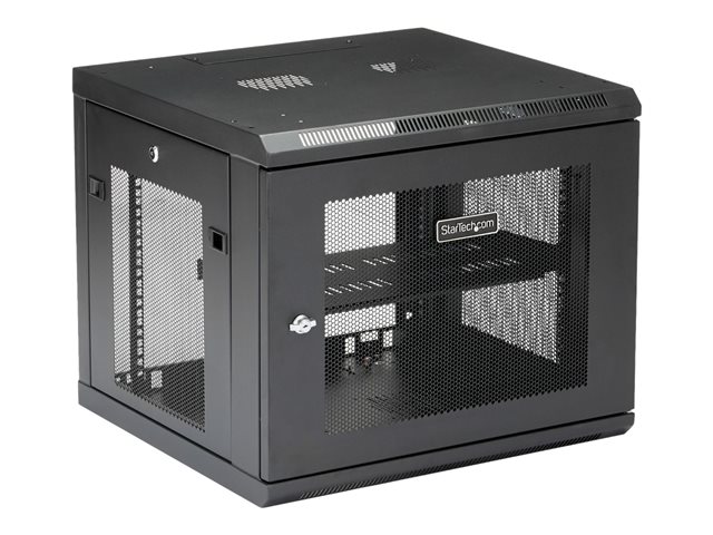 StarTech.com \"9U Wall Mount Server Rack Cabinet - 4-Post Adjustable Depth (2\"\" to 19\"\") Network Equipment Enclosure with Cable Management (RK920WALM)\" - Rack enclosure cabinet - wall mountable - black - 9U