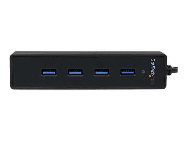 StarTech.com 4-Port USB 3.0 Hub with Built-in Cable - SuperSpeed Laptop USB Hub - Portable USB Splitter - Mini USB Hub (ST4300PBU3) - Hub - 4 x SuperSpeed USB 3.0 - desktop - for P/N: FCREADMICRO3, MSDREADU3CA