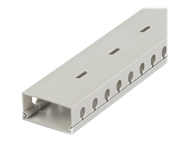 StarTech.com Open Slot Cable Management Raceway with Cover, 2\"(50mm)W x 1\"(25mm)H, 6.5ft(2m) length, 1/4\"(8mm) Slots, PVC Network Cable Hider Kit/Wall Wire Duct, Max 25 Cables, UL Listed - UL94 V0, M1 Fire Rated (CBMWD5025) - Cable raceway - 2 m - grey - TAA Compliant