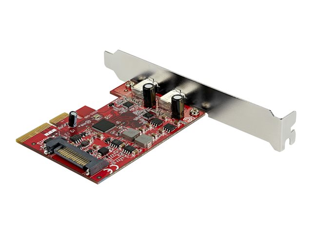 StarTech.com PCIe USB 3.1 Card, 2x USB C 3.1 Gen 2 10Gbps, PCIe Gen 3 x4, ASM3142 Chipset, USB Type-C PCI Express Card, 2-Port USB 3.2 Gen 2x1 Expansion Add-On Card, Windows, macOS, Linux - Full/Low-Profile - USB adapter - PCIe 3.0 x4 low profile - USB-C 3.1 Gen 2 x 2 - for P/N: S252BU313R