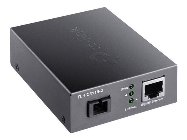 TP-Link TL-FC311B-2 - V1 - fibre media converter - 1GbE - 1000Base-T, WDM, 1000Base-SC - RJ-45 / SC single-mode - up to 2 km - 1310 (TX) / 1550 (RX) nm - for JetStream TL-SG3452XP V1