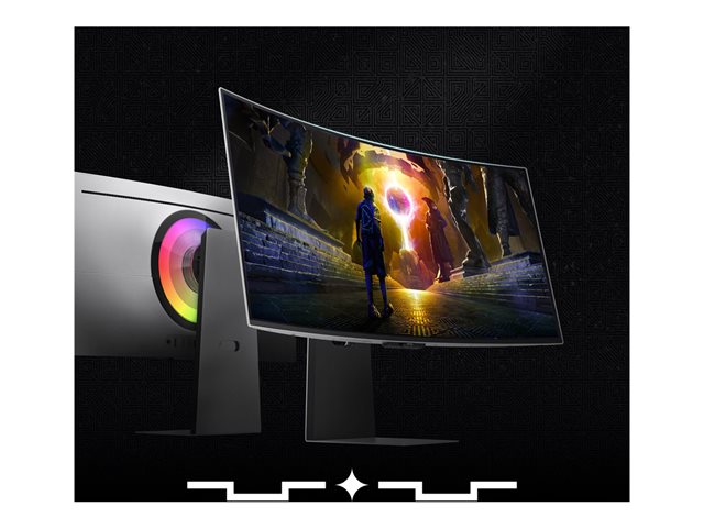 Samsung Odyssey OLED G8 S34DG850SU - G85SD Series - OLED monitor - Smart - gaming - curved - 34\" - 3440 x 1440 UWQHD @ 175 Hz - 250 cd/m² - 1000000:1 - HDR10+ Gaming, HDR10+, HDR10 - 0.03 ms - 2xHDMI, DisplayPort - speakers - silver