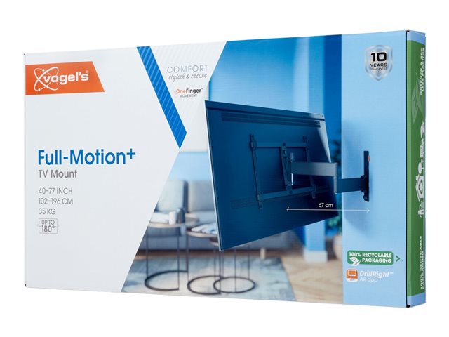 Vogel's Comfort TVM 3645 - Mounting kit (wall mount) - full-motion - for TV - aluminium - black - screen size: 40\"-77\"