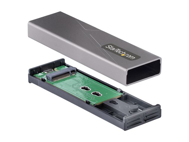StarTech.com USB-C 10Gbps to M.2 NVMe or M.2 SATA SSD Enclosure, Tool-free M.2 PCIe/SATA NGFF SSD Enclosure, Portable Aluminum Case, USB Type-C & USB-A Host Cables, For 2230/2242/2260/2280 - Works w/ Thunderbolt 3 (M2-USB-C-NVME-SATA) - Storage enclosure - M.2 - M.2 Card (PCIe NVMe & SATA) - USB-C 3.2 (Gen 2) - space grey