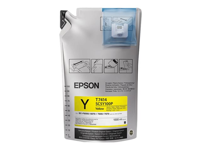 Epson T7414 - 6-pack - 1 L - yellow - original - ink refill - for SureColor F6200, F7170, F7200, F9200, SC-F6000, F6200, F7000, F7100, F7200, F9200, F9300