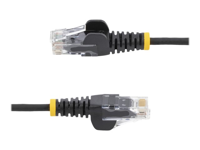 StarTech.com 2m Slim LSZH CAT6 Ethernet Cable, 10 Gigabit Snagless RJ45 100W PoE Patch Cord, CAT 6 10GbE UTP Network Cable w/Strain Relief, Black, Fluke Tested/ETL, Low Smoke Zero Halogen - Category 6 - 28AWG (N6PAT200CMBKS) - Patch cable - RJ-45 (M) to RJ-45 (M) - 2 m - CAT 6 - snagless - black