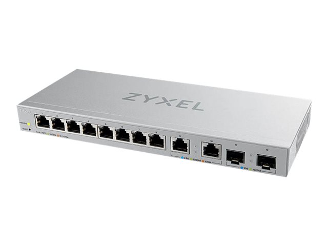 Zyxel XGS1210-12 - Switch - Managed - 8 x 10/100/1000 + 2 x 100/1000/2.5G + 2 x 1 Gigabit / 10 Gigabit SFP+ (uplink) - desktop, wall-mountable
