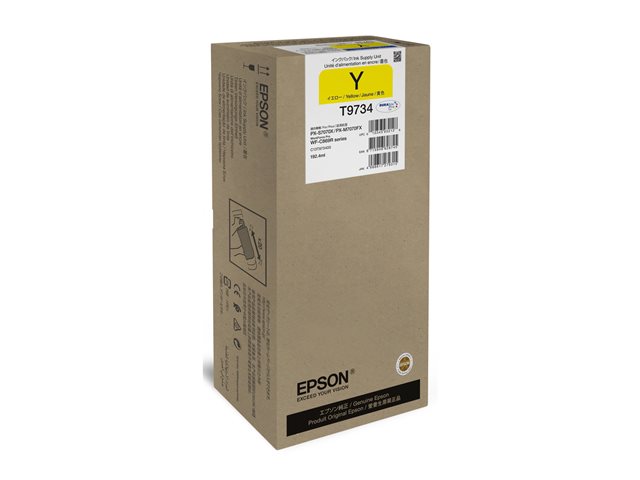 Epson T9734 - 192.4 ml - XL size - yellow - original - ink pack - for WorkForce Pro WF-C869R