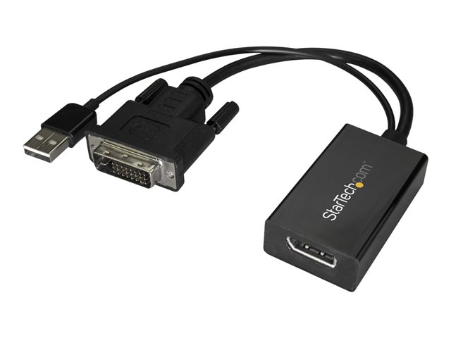 StarTech.com DVI to DisplayPort Adapter - USB Power - 1920 x 1200 - DVI to DisplayPort Converter - Video Adapter - DVI-D to DP (DVI2DP2) - Adapter - dual link - DVI-D (M) to DisplayPort (F) - USB power