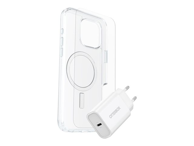 OtterBox KIT Apple iPhone 16 Pro Max (Symmetry Clear MagSafe / Premium Glass / EU USB-C Wall Charger 30W - white)