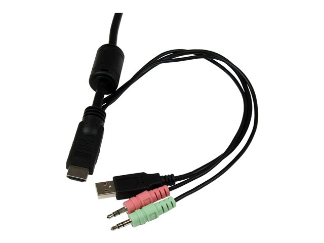 StarTech.com 2 Port USB HDMI Cable KVM Switch with Audio and Remote Switch - USB Powered KVM with HDMI - Dual Port HDMI KVM Switch (SV211HDUA) - KVM / audio switch - 2 x KVM / audio - 1 local user - desktop