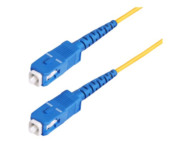 StarTech.com 100m (328ft) SC to SC (UPC) OS2 Single Mode Simplex Fiber Optic Cable, 9/125µm, 40G/100G, Bend Insensitive, Low Insertion Loss, LSZH Fiber Patch Cord - Patch cable - SC/UPC single-mode (M) to SC/UPC single-mode (M) - 100 m - 2 mm - fibre optic - simplex - 9 / 125 micron - OS1/OS2 - halogen-free, bi-directional, passive - yellow