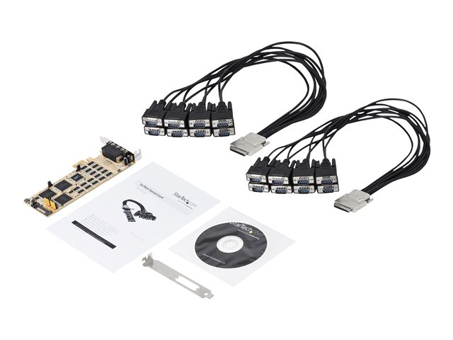 StarTech.com 16 Port PCI Express Serial Card - High-Speed PCIe Serial Card - Expansion module - PCIe 1.1 low profile - RS-232 x 2 - yellow
