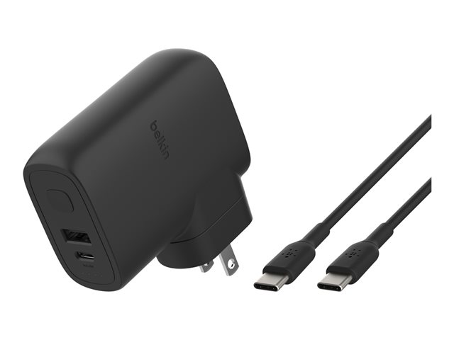 Belkin BoostCharge - Power bank / power adapter - 5000 mAh - 25 Watt - Fast Charge, PD 3.0 - 2 output connectors (USB, 24 pin USB-C) - black