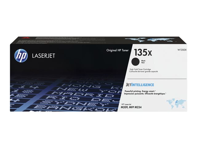 HP 135X - High Yield - black - original - LaserJet - toner cartridge (W1350X) - for LaserJet M209, M211, MFP M233, MFP M234, MFP M236